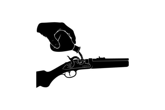 Antique Flintlock Pistol: Decorative Clip Art for Designers