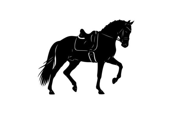 Black Horse with Decorative Harness: A Bold Serif for Striking Branding