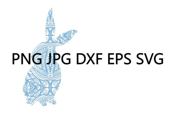 Bunny DXF Decorative Blue Set of 6: Versatile Design Assets