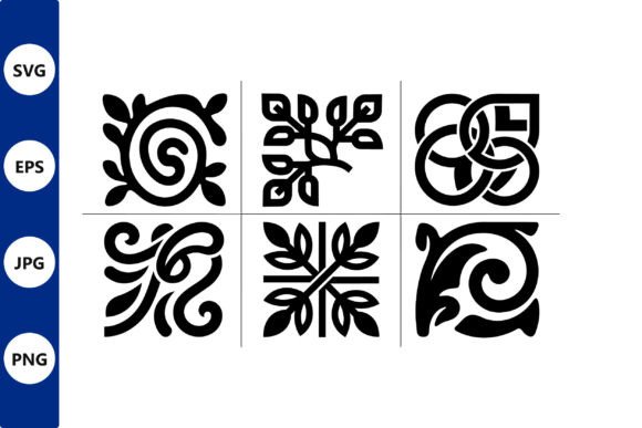 Elegant Black Ornamental Motifs for Creative Projects