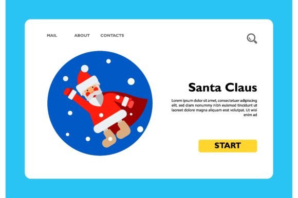 Flying Santa Claus in Circle: A Festive Decorative Typeface